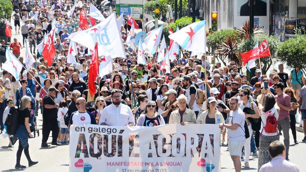 Mobilización convocada por Queremos Galego na Coruña . (Foto: Nós Diario)