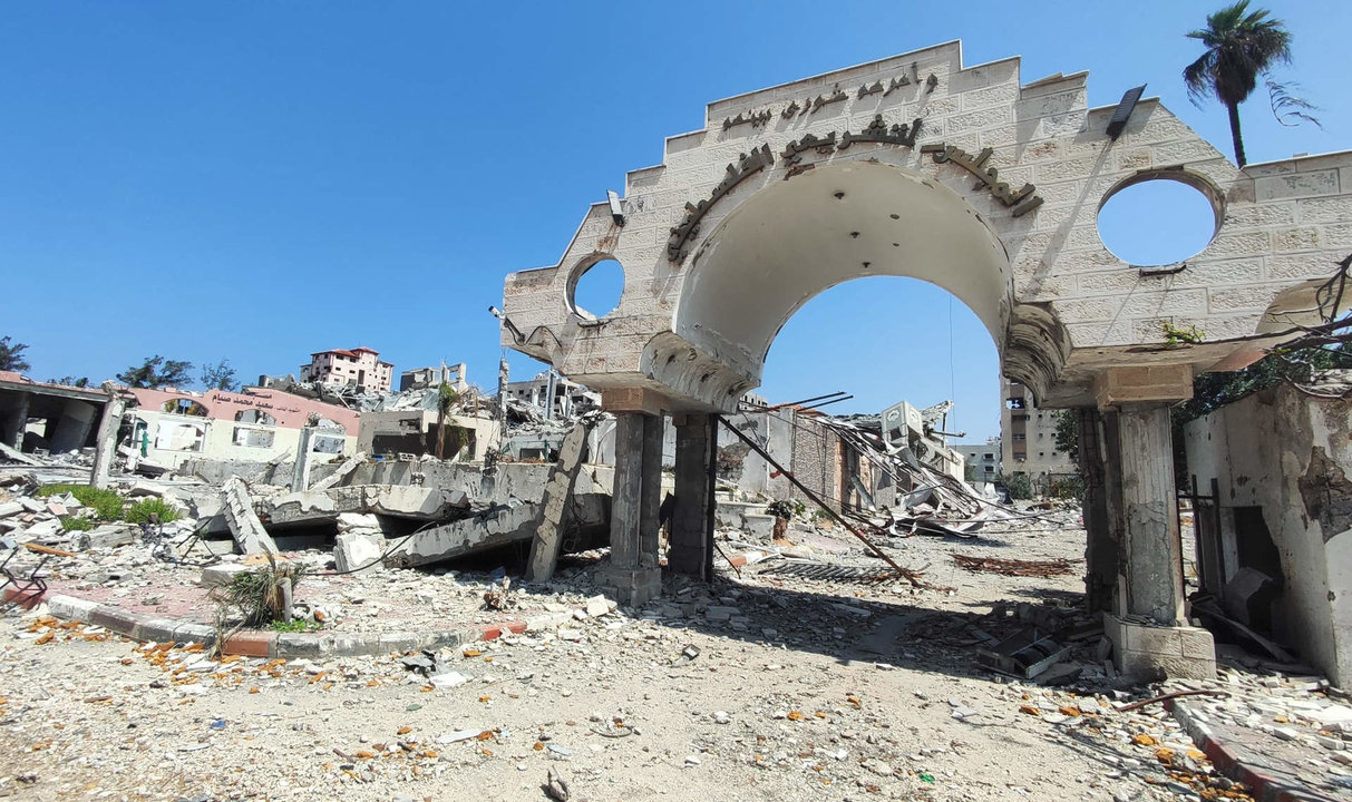 Área destruída en Gaza no marco do xenocidio que está a perpetrar Israel, a segunda feira. (Foto: Foto Khaled Daoud / APA Images vía ZUMA vía Europa Press)