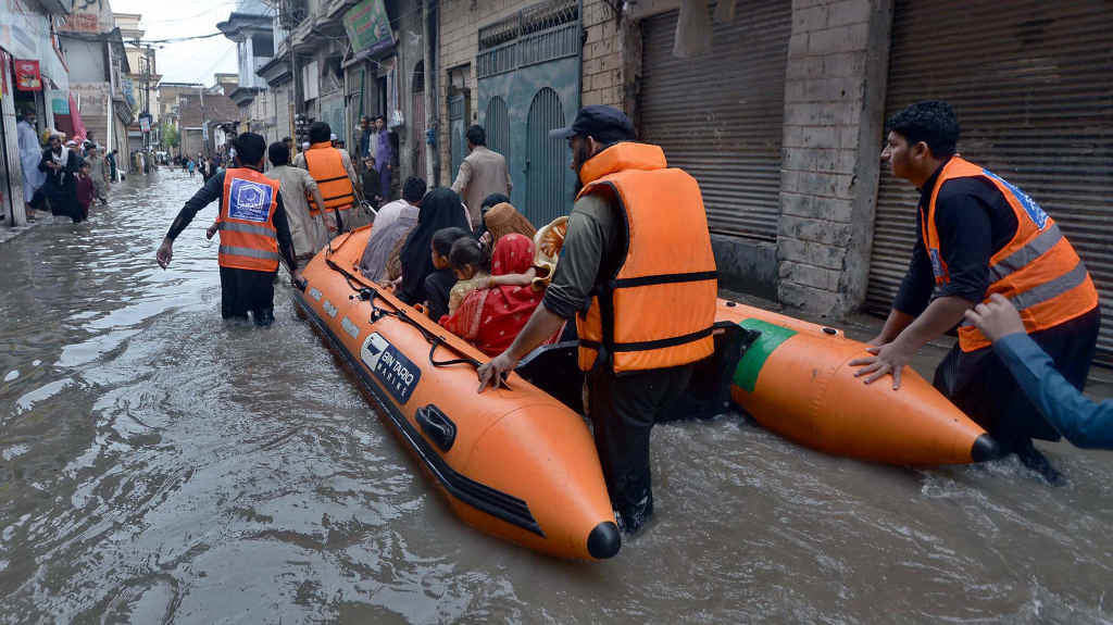 Inundacións en Paquistán a segunda feira. (Foto: PPI via ZUMA Press Wire / DPA vía Europa Press)
