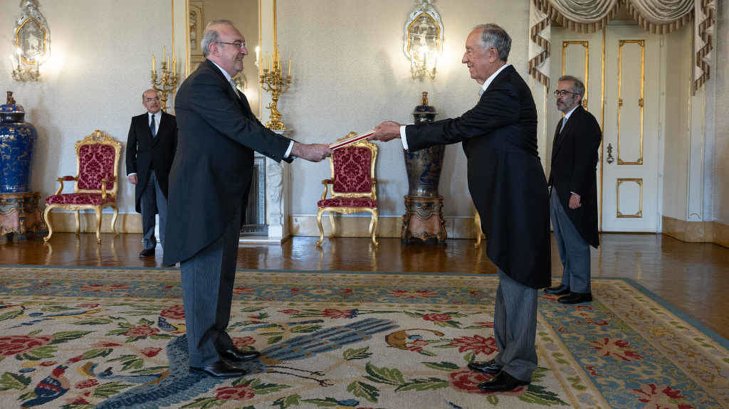 Marcelo Rebelo de Sousa (dereita), presidente portugués, a terza feira. (Foto: Presidência da República de Portugal)